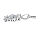 D'Joy Moissanite Boat Pendant with Chain (Size 20) in Platinum Overlay Sterling Silver