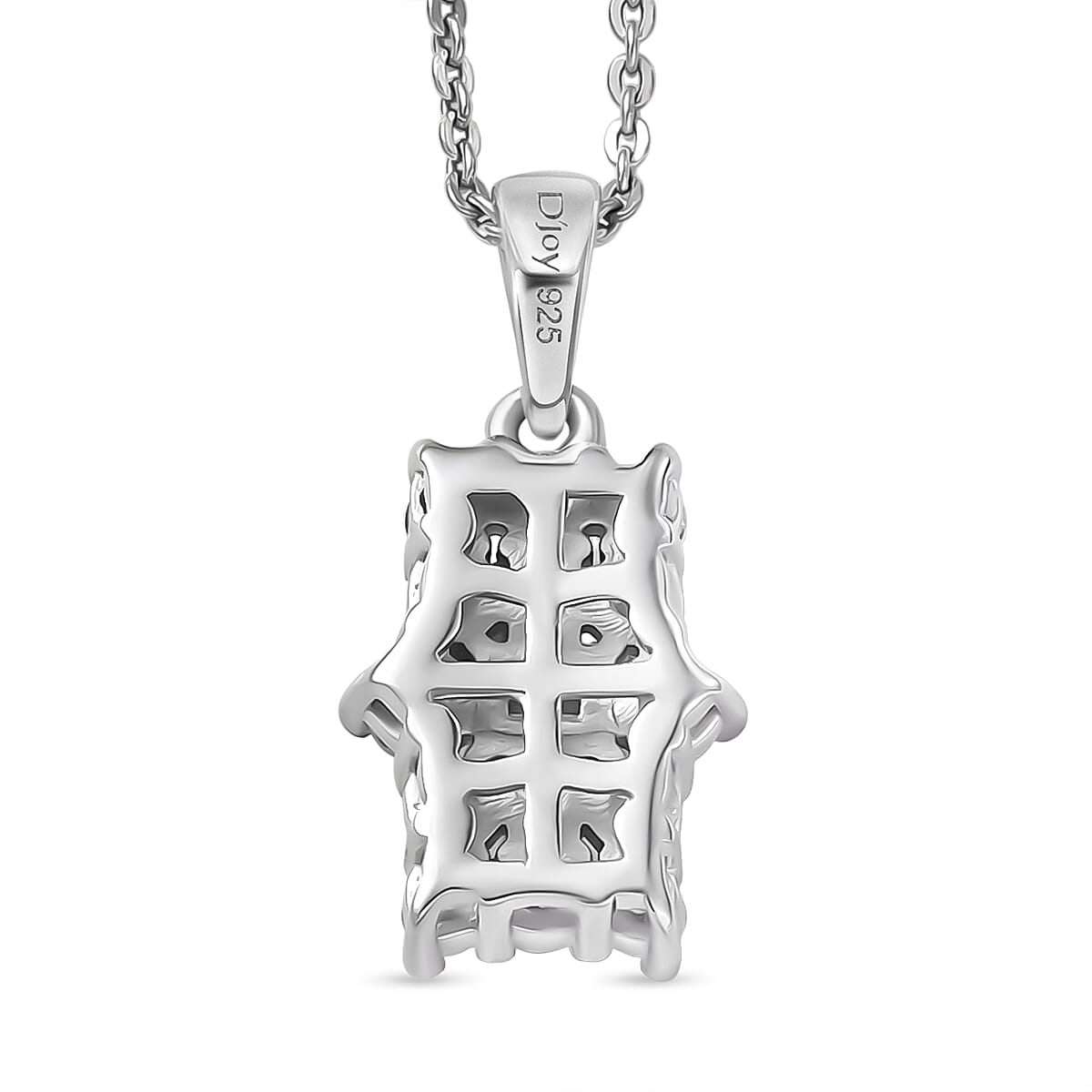D'Joy Moissanite Boat Pendant with Chain (Size 20) in Platinum Overlay Sterling Silver 4449507 5