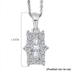 D'Joy Moissanite Boat Pendant with Chain (Size 20) in Platinum Overlay Sterling Silver