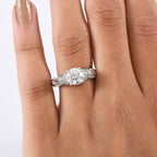 D'Joy Moissanite & Pink Sapphire Ring in Rhodium Overlay Sterling Silver 1.79 Ct.
