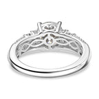 D'Joy Moissanite & Pink Sapphire Ring in Rhodium Overlay Sterling Silver 1.79 Ct.