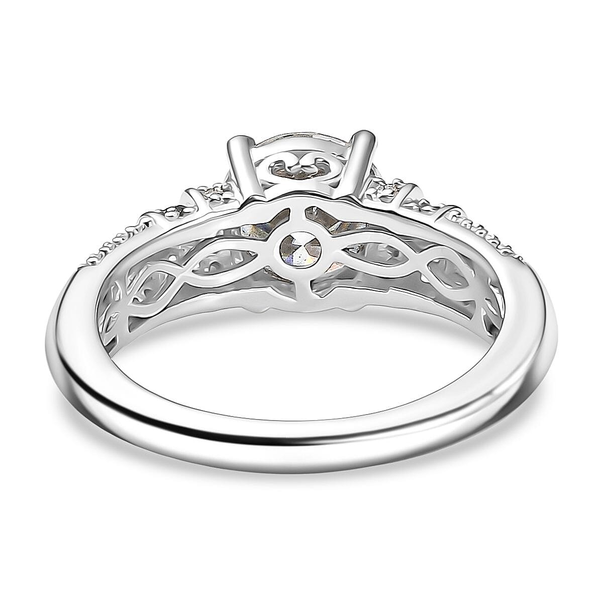 D'joy 1.8 Ct. Moissanite Solitaire Ring in Rhodium Sterling Silver 8270020 5