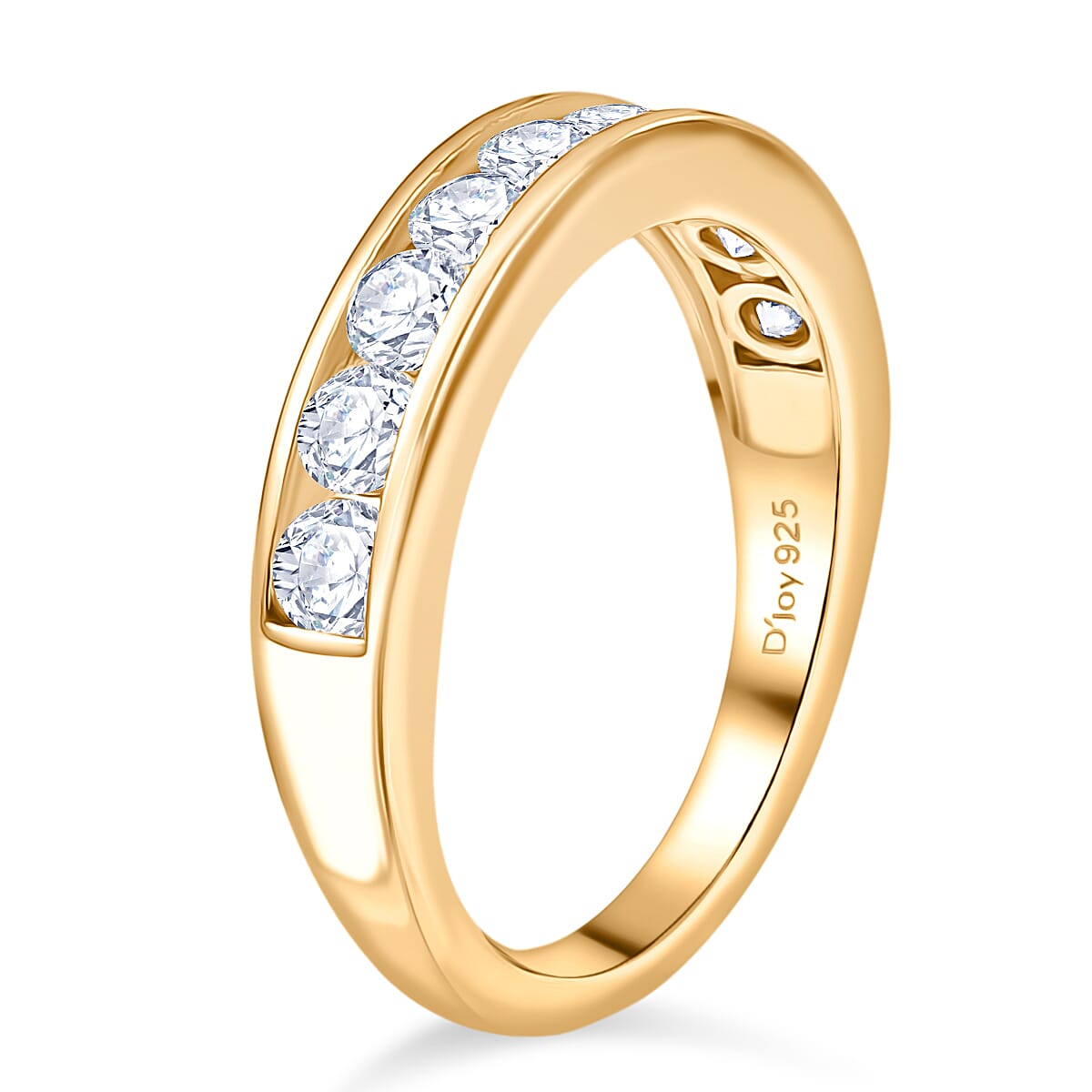 0.9 Ct. Moissanite Half-Eternity Ring in 18K Yellow Gold Sterling Silver 8352044 4