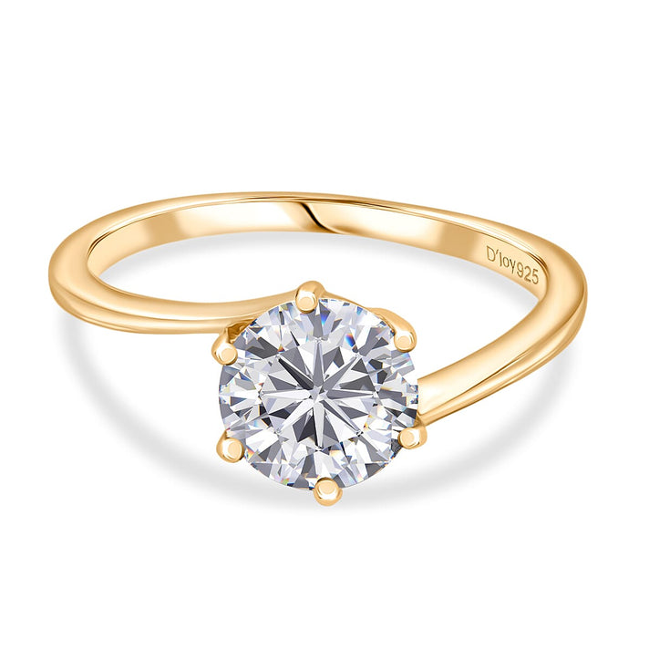 1.2 Ct. Moissanite Solitaire Ring in 18K Yellow Gold Sterling Silver 8351482 1