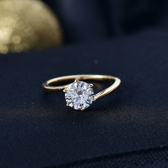 1.2 Ct. Moissanite Solitaire Ring in 18K Yellow Gold Sterling Silver 8351482 2