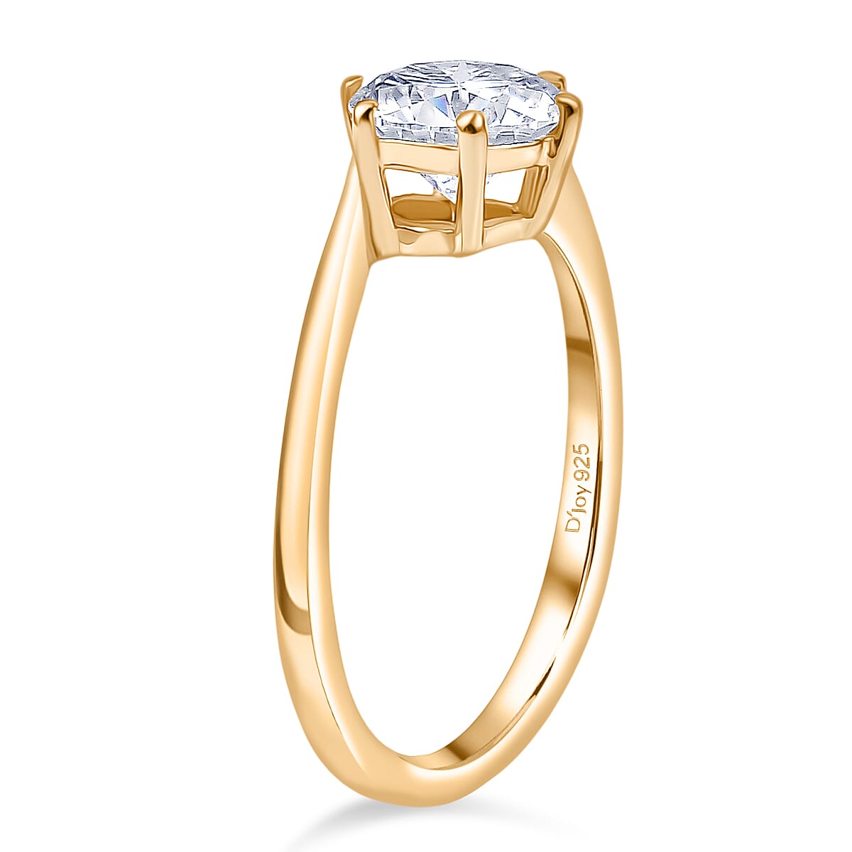 1.2 Ct. Moissanite Solitaire Ring in 18K Yellow Gold Sterling Silver 8351482 4
