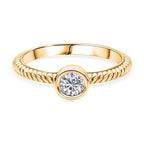 D'Joy Moissanite Solitaire Ring Sterling Silver