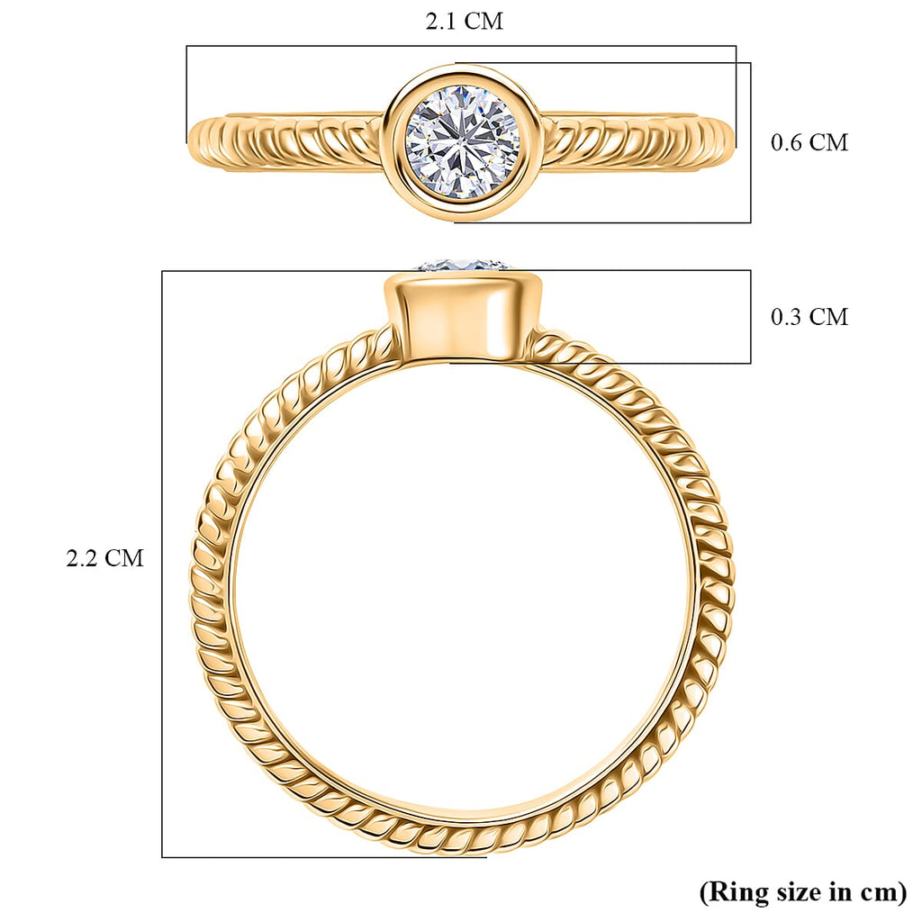 D'Joy Moissanite Solitaire Ring Sterling Silver