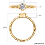 D'Joy Moissanite Solitaire Ring Sterling Silver