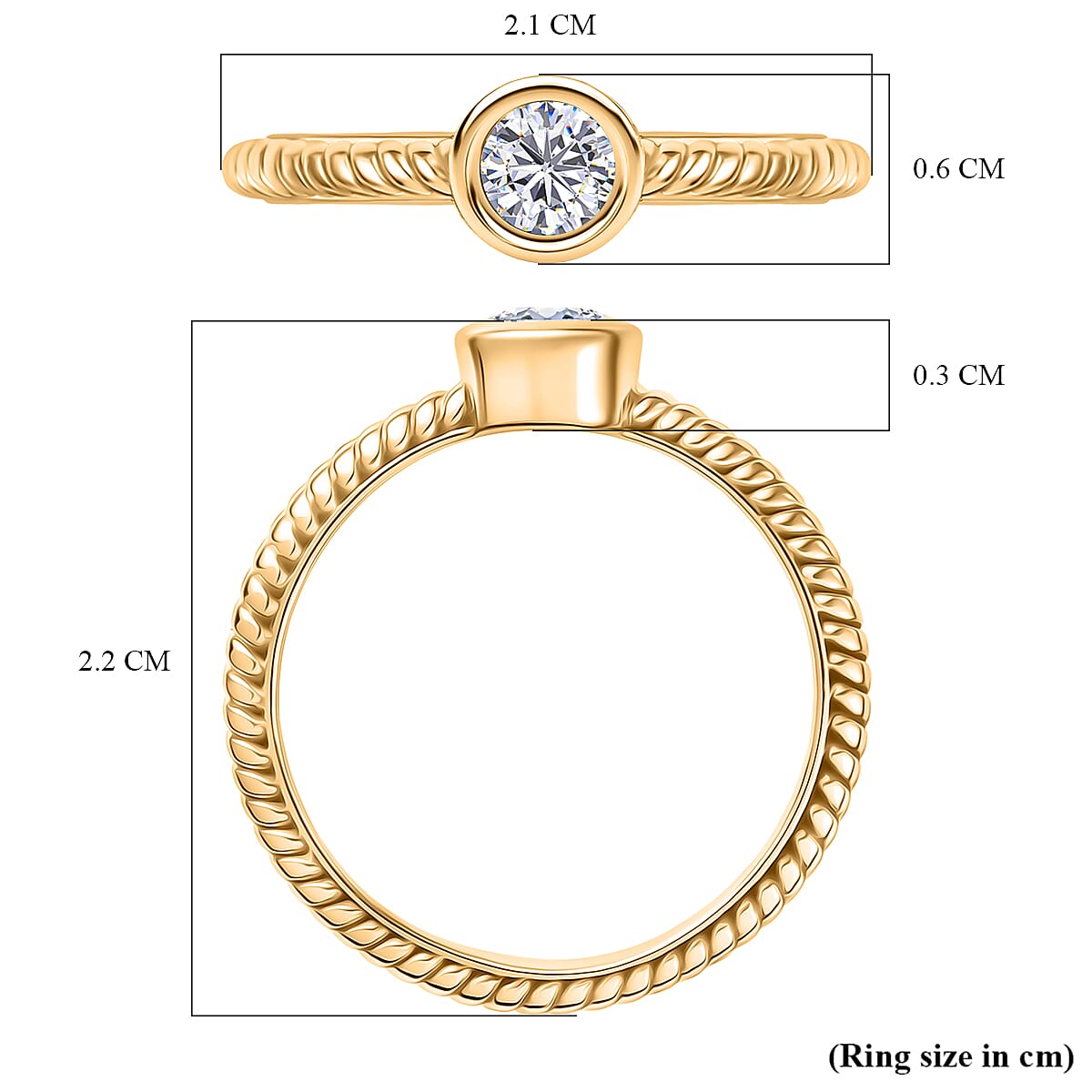 D'Joy Moissanite Brilliant-Cut Solitaire Ring in Yellow Gold Plated Sterling Silver 8238459 6