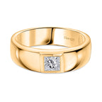 D'Joy Moissanite Solitaire Ring in 18K Vermeil Yellow Gold Plated Sterling Silver