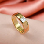 D'Joy Moissanite Solitaire Ring in 18K Vermeil Yellow Gold Plated Sterling Silver
