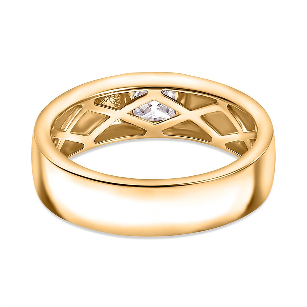 D'Joy Moissanite Solitaire Ring in 18K Vermeil Yellow Gold Plated Sterling Silver