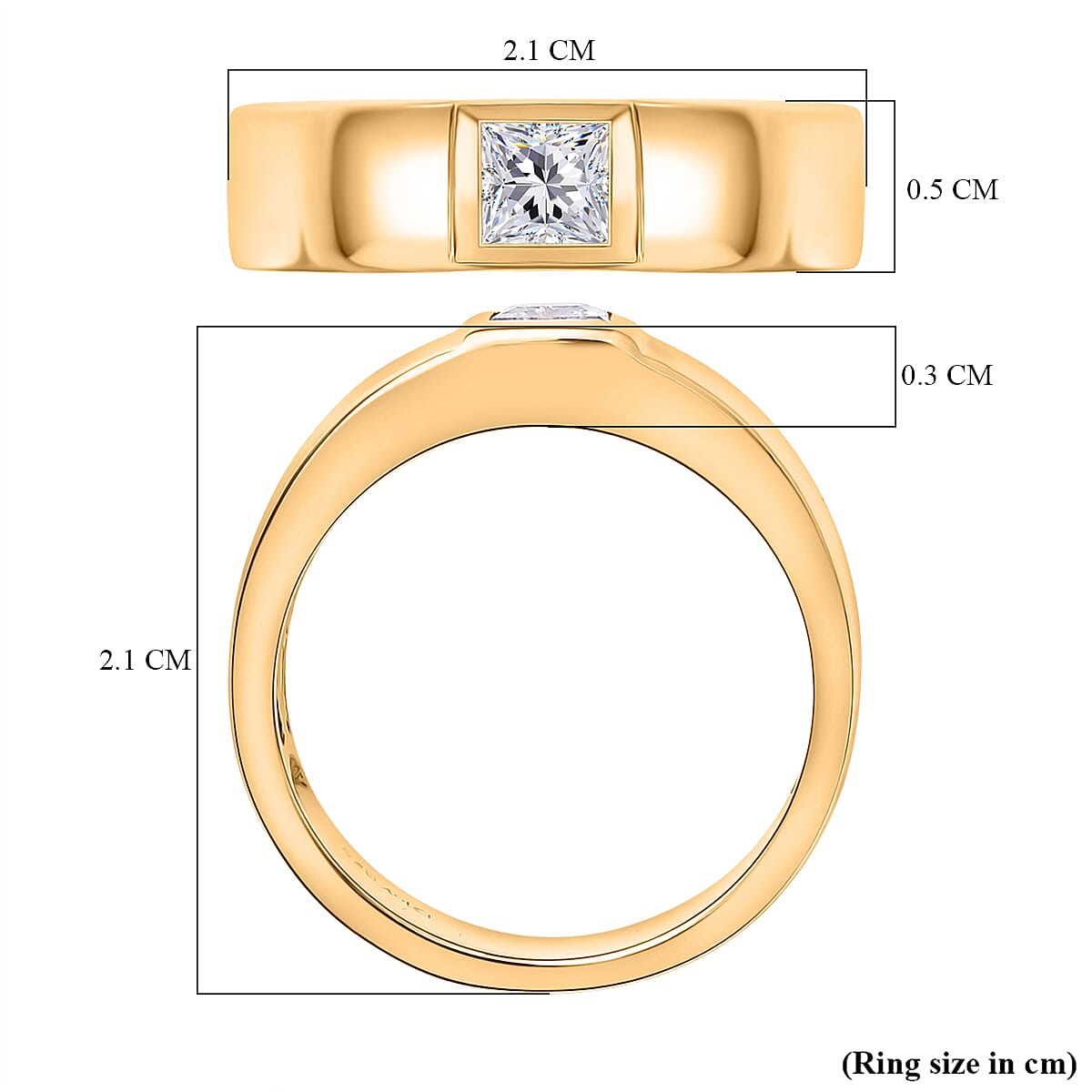 Moissanite Solitaire Ring in 18K Yellow Gold Sterling Silver 8351875 6