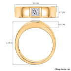 D'Joy Moissanite Solitaire Ring in 18K Vermeil Yellow Gold Plated Sterling Silver
