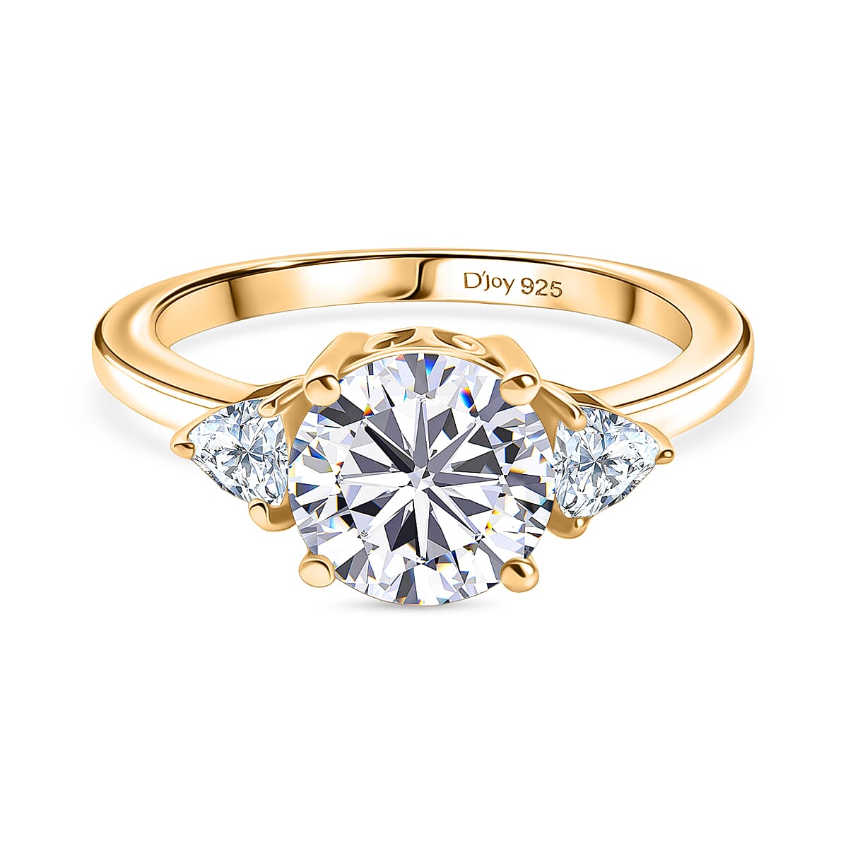 2.2 Ct. Moissanite Solitaire Ring in 18K Yellow Gold Over Sterling Silver 8251915 0