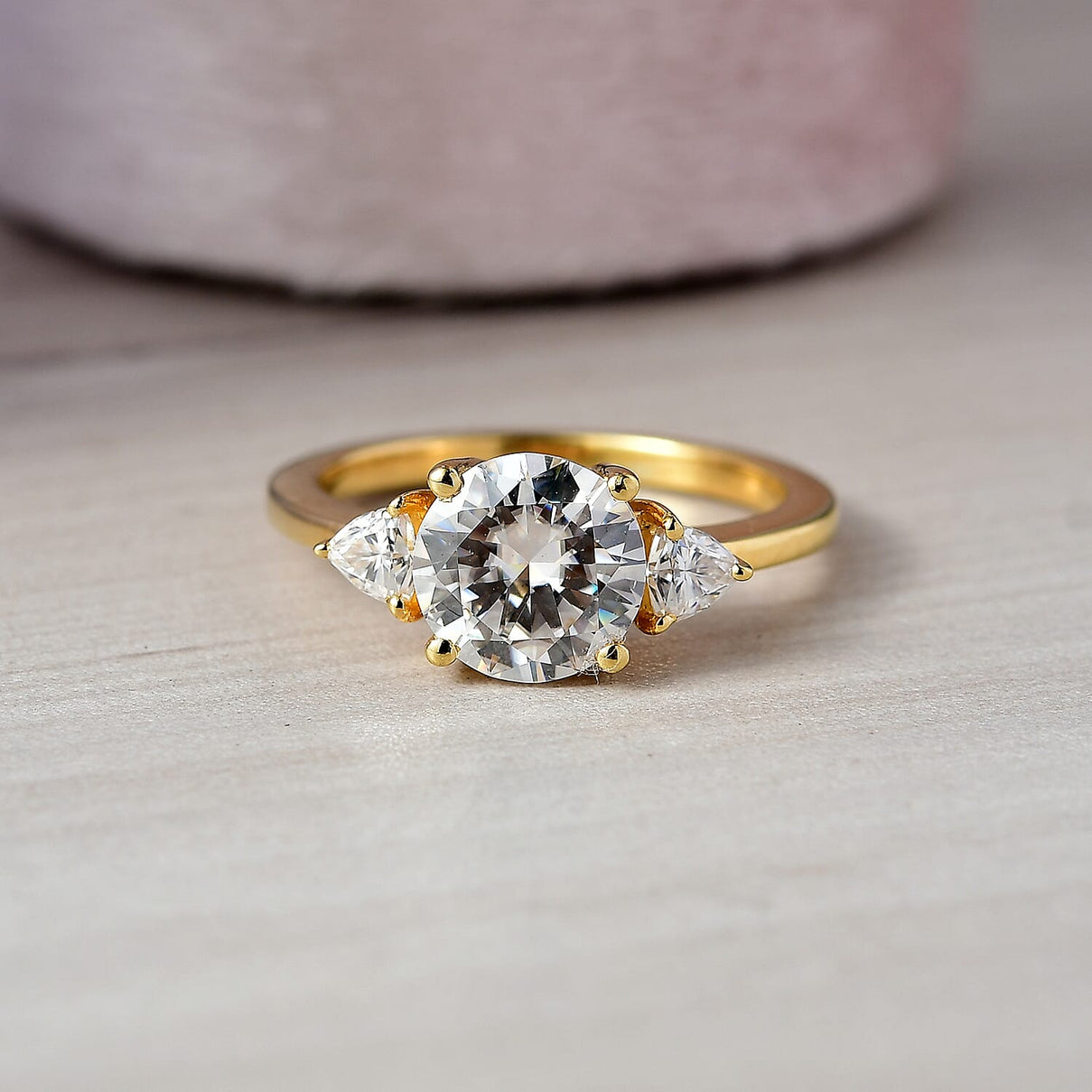 2.2 Ct. Moissanite Solitaire Ring in 18K Yellow Gold Over Sterling Silver 8251915 2