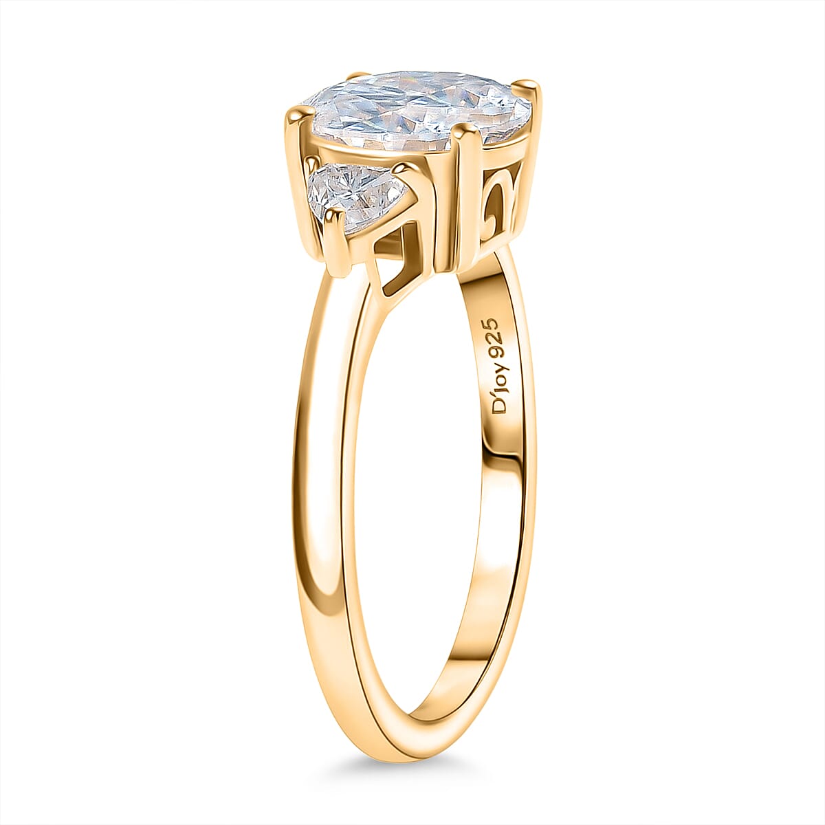 2.2 Ct. Moissanite Solitaire Ring in 18K Yellow Gold Over Sterling Silver 8251915 4
