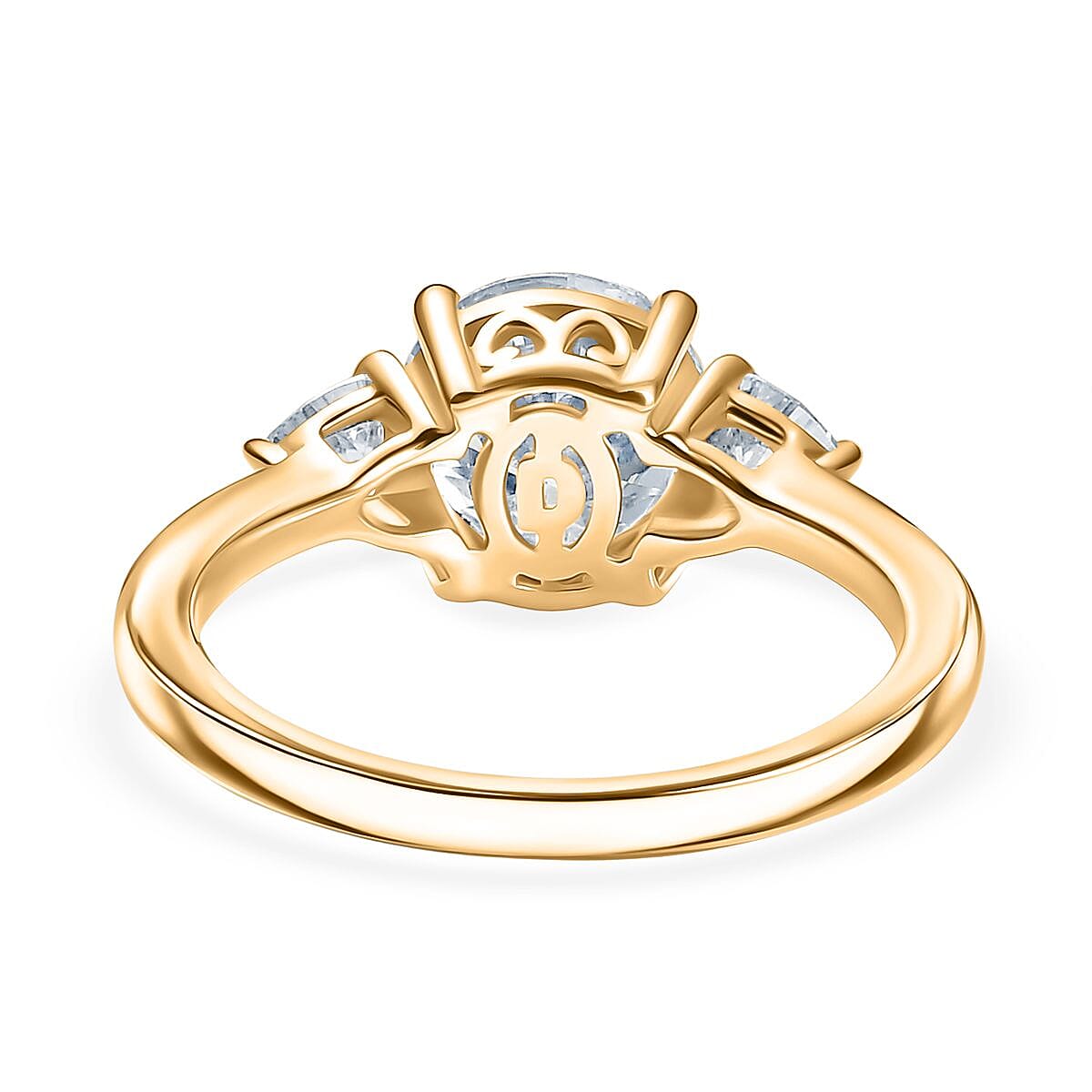 D'Joy Moissanite Solitaire Ring in 18K Yellow Gold Plated Sterling Silver 2.16 Ct. 8251918 4