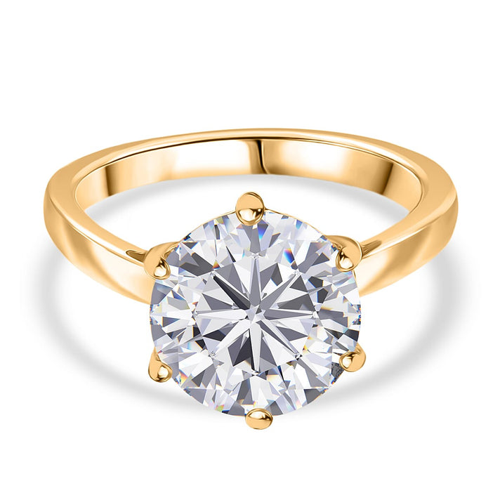 3 Ct. Moissanite Solitaire Ring in 18K Yellow Gold Sterling Silver 8351997 1