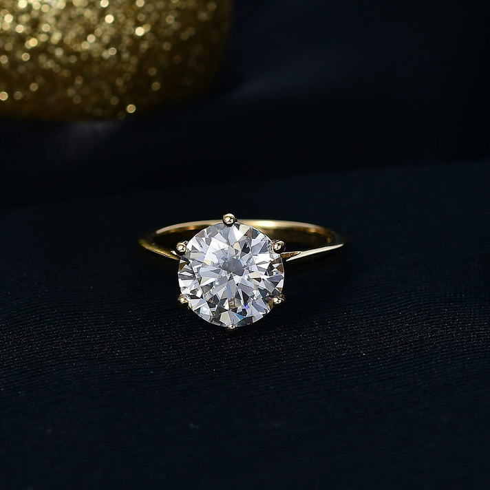 3 Ct. Moissanite Solitaire Ring in 18K Yellow Gold Sterling Silver 8351997 2