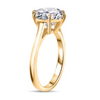 Royal Bali Collection - D'Joy Moissanite Solitaire Ring in 18K Vermeil Yellow Gold Plated Sterling Silver 2.98 Ct.