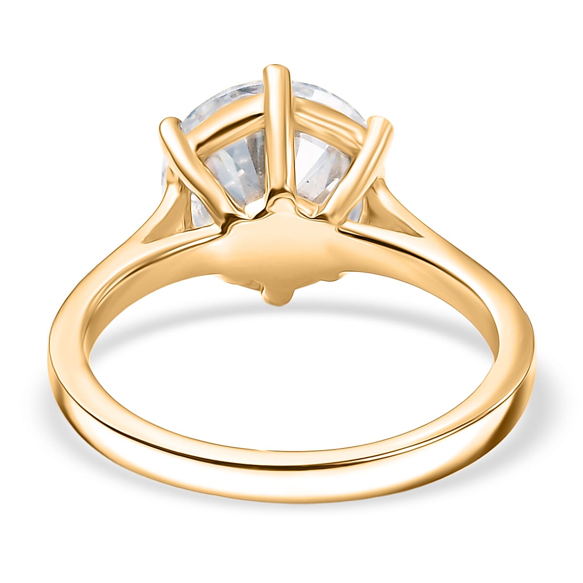 3 Ct. Moissanite Solitaire Ring in 18K Yellow Gold Sterling Silver 8351997 5