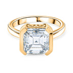 D'Joy Moissanite Solitaire Ring in 18K Vermeil Yellow Gold Plated Sterling Silver 3.92 Ct.
