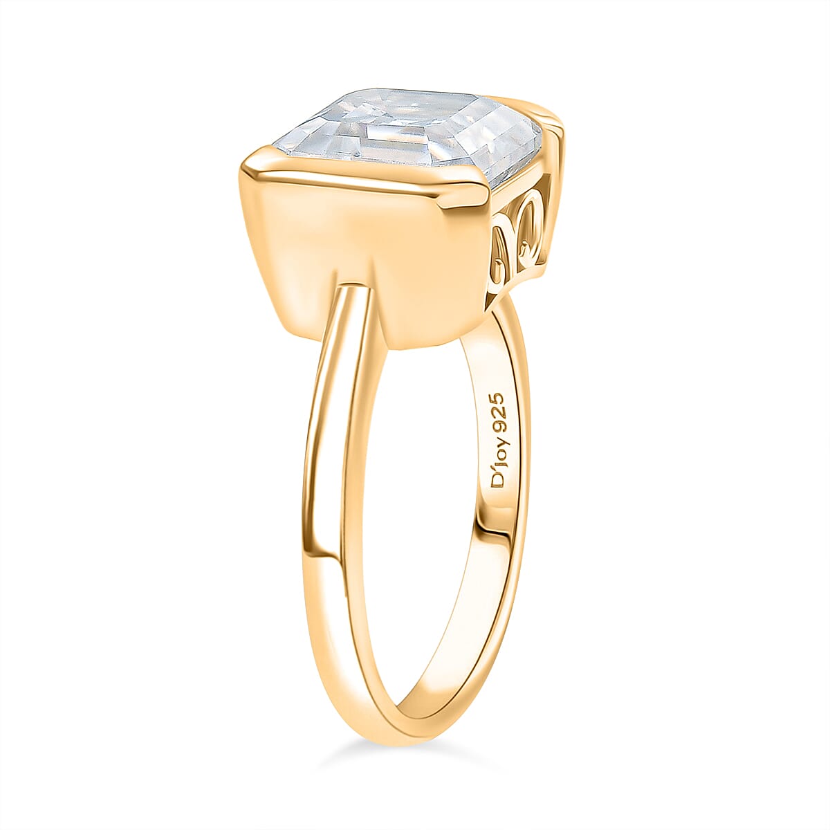 D'Joy Moissanite Solitaire Ring in 18K Vermeil Yellow Gold Plated Sterling Silver 3.92 Ct. 8252737 4