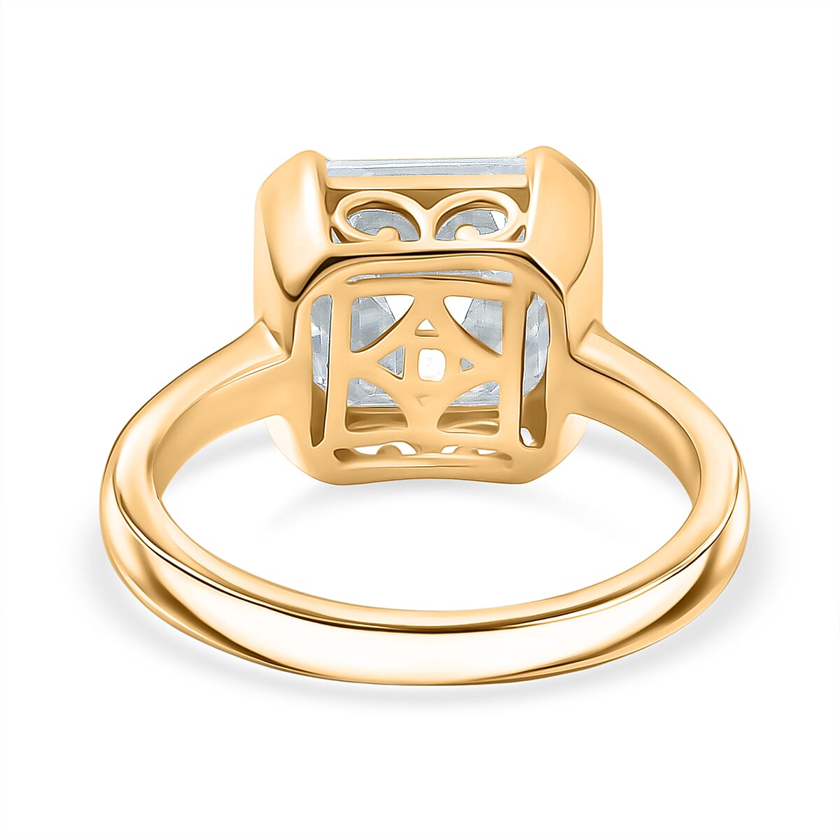 D'Joy Moissanite Solitaire Ring in 18K Vermeil Yellow Gold Plated Sterling Silver 3.92 Ct. 8252737 5