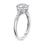 Royal Bali Collection - D'Joy Moissanite Solitaire Ring in Platinum Overlay Sterling Silver 1.60 Ct.
