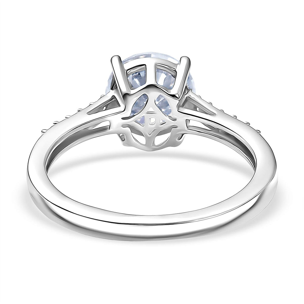 Royal Bali Collection - D'Joy Moissanite Solitaire Ring in Platinum Overlay Sterling Silver 1.60 Ct.