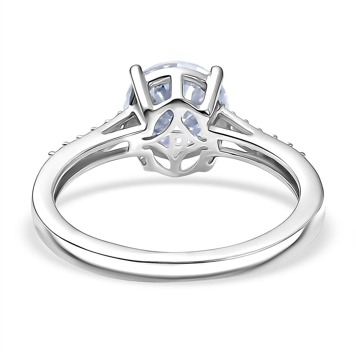 Royal Bali Collection - D'Joy Moissanite Solitaire Ring in Platinum Overlay Sterling Silver 1.60 Ct. 8352077 5