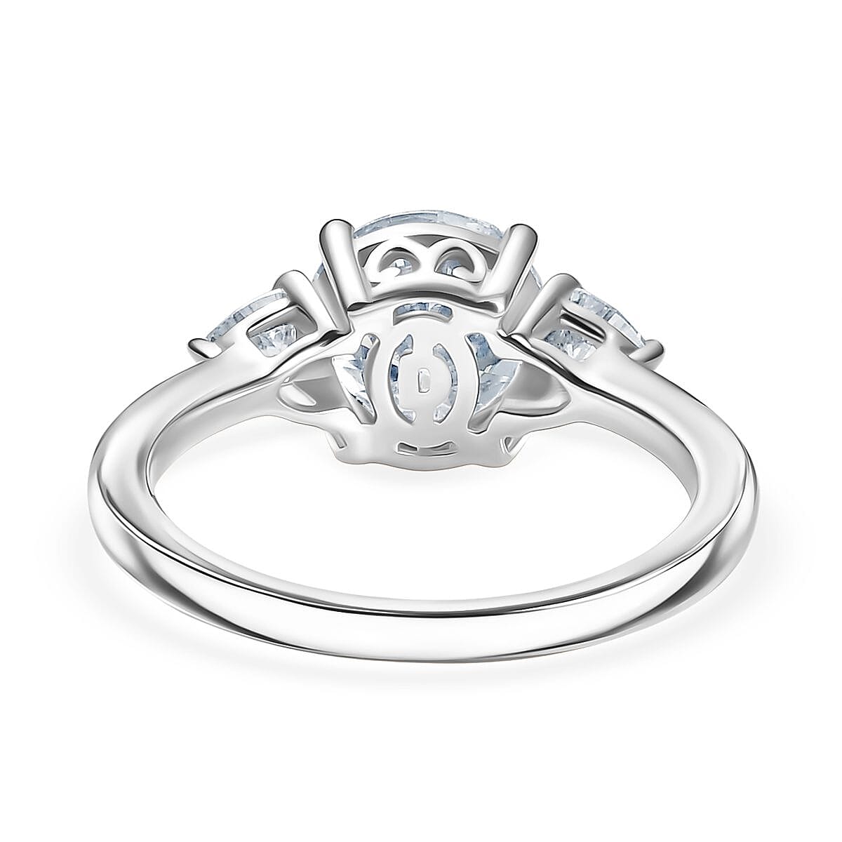 D'Joy Moissanite Solitaire Ring in Platinum Overlay Sterling Silver 2.18 Ct. 8251927 5