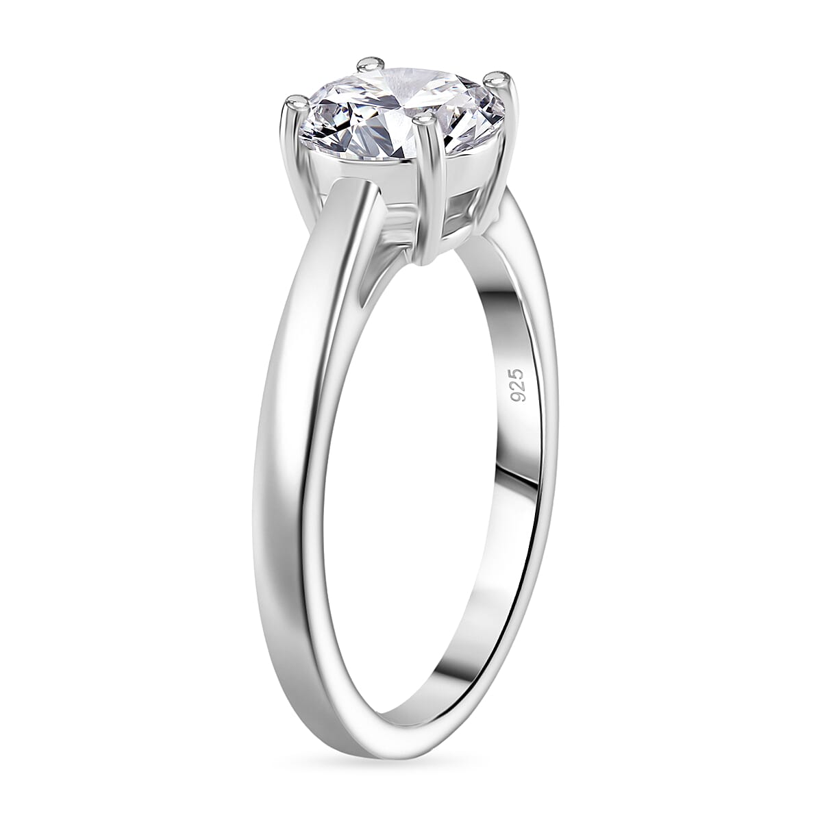 D'Joy GRA Certified Moissanite (VVS-D) Solitaire Ring in Rhodium Overlay Sterling Silver 1.50 Ct. 8274225 4