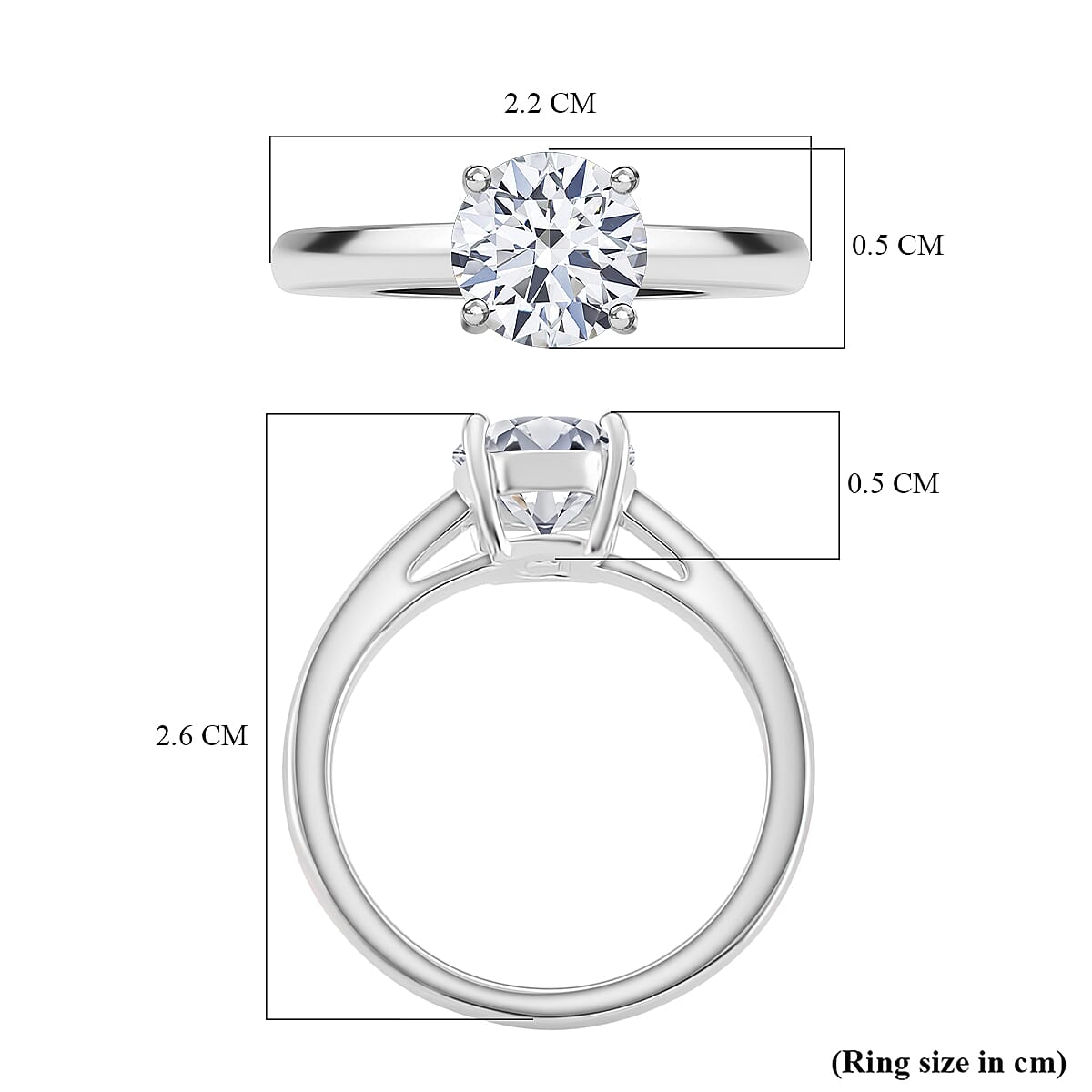 D'Joy GRA Certified Moissanite (VVS-D) Solitaire Ring in Rhodium Overlay Sterling Silver 1.50 Ct. 8274225 6