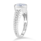 D'Joy Moissanite Solitaire Ring in Rhodium Overlay Sterling Silver  2.00 Ct.