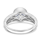 D'Joy Moissanite Solitaire Ring in Rhodium Overlay Sterling Silver  2.00 Ct.