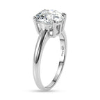 D'Joy Moissanite Solitaire Ring in Rhodium Overlay Sterling Silver 2.13 Ct.