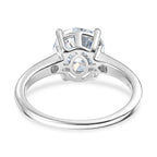 D'Joy Moissanite Solitaire Ring in Rhodium Overlay Sterling Silver 2.13 Ct.