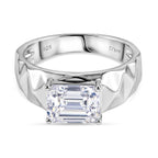 D'Joy - Moissanite Solitaire Ring in Rhodium Overlay Sterling Silver 2.70 Ct.