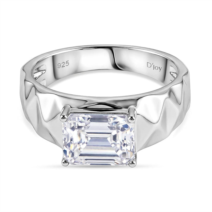 D'Joy - Moissanite Solitaire Ring in Rhodium Overlay Sterling Silver 2.70 Ct. 8428091 1