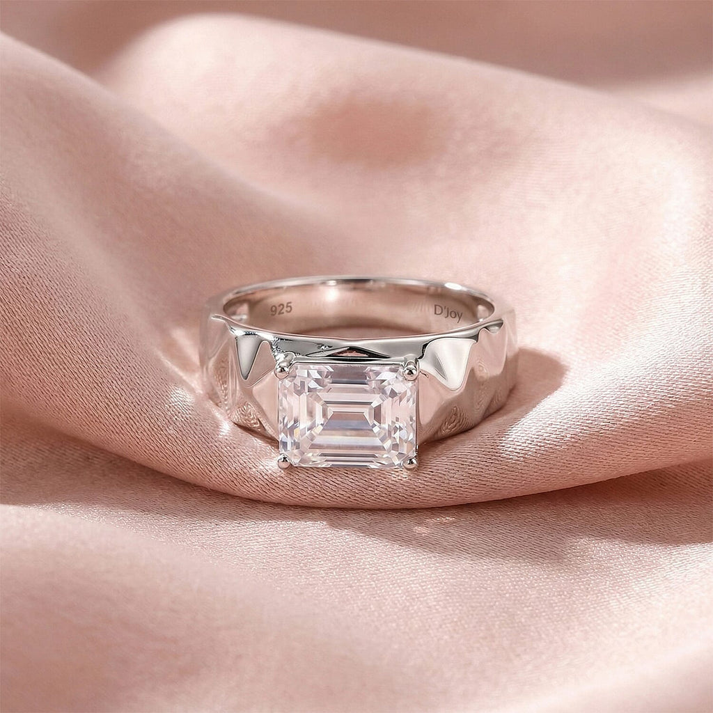 D'Joy - Moissanite Solitaire Ring in Rhodium Overlay Sterling Silver 2.70 Ct.