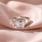 D'Joy - Moissanite Solitaire Ring in Rhodium Overlay Sterling Silver 2.70 Ct.