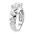 D'Joy - Moissanite Solitaire Ring in Rhodium Overlay Sterling Silver 2.70 Ct.