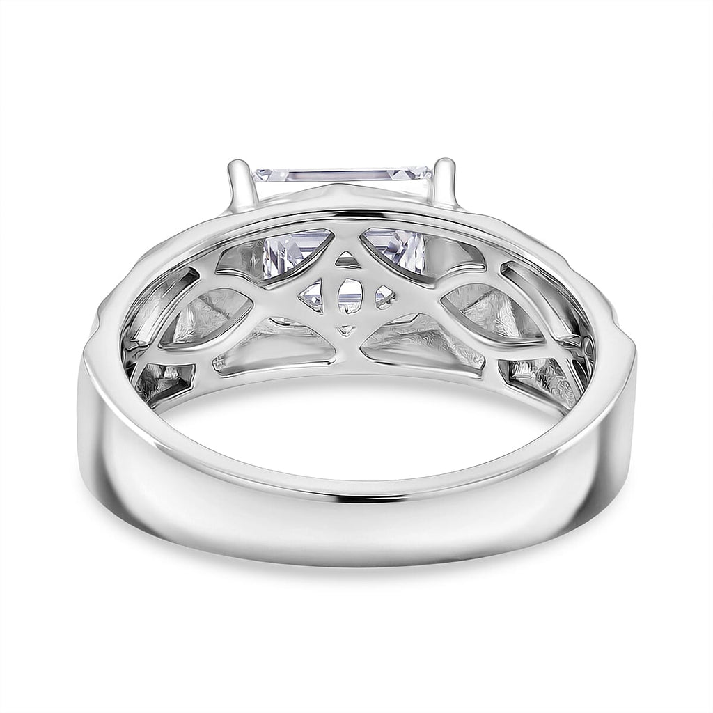 D'Joy - Moissanite Solitaire Ring in Rhodium Overlay Sterling Silver 2.70 Ct.