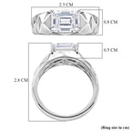 D'Joy - Moissanite Solitaire Ring in Rhodium Overlay Sterling Silver 2.70 Ct.