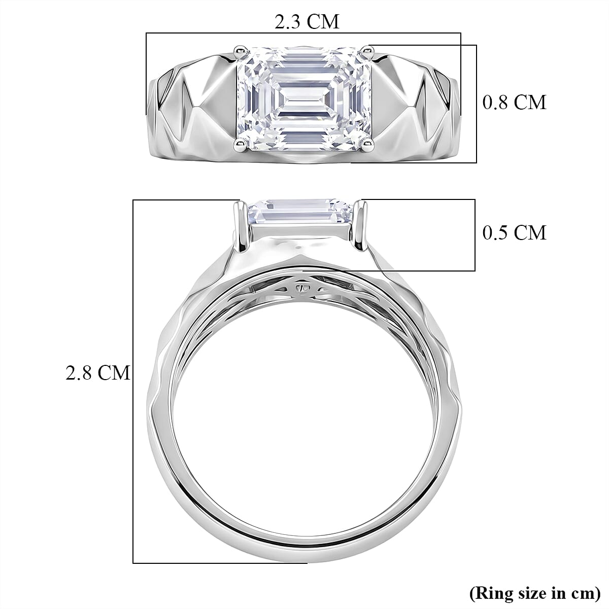 D'Joy - Moissanite Solitaire Ring in Rhodium Overlay Sterling Silver 2.70 Ct. 8428091 6