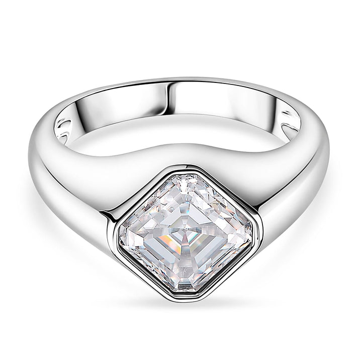 D'Joy - Moissanite Solitaire Ring in Rhodium Overlay Sterling Silver 2.80 Ct. 8556214 1
