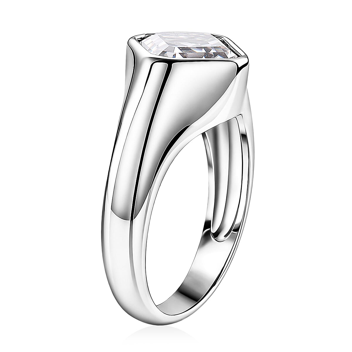 D'Joy - Moissanite Solitaire Ring in Rhodium Overlay Sterling Silver 2.80 Ct. 8556214 4